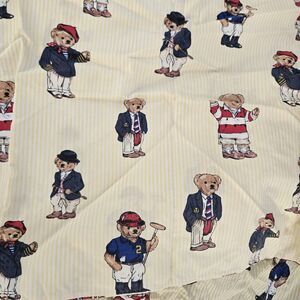 Vintage Ralph Lauren Polo Teddy Bear Striped Twin 2pc Sheet Set